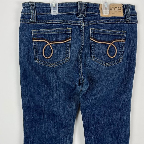 Bongo Jeans Women's SIze 7 Blue 80% Cotton Low Rise 8in Flared Inseam 32in - Picture 5 of 7